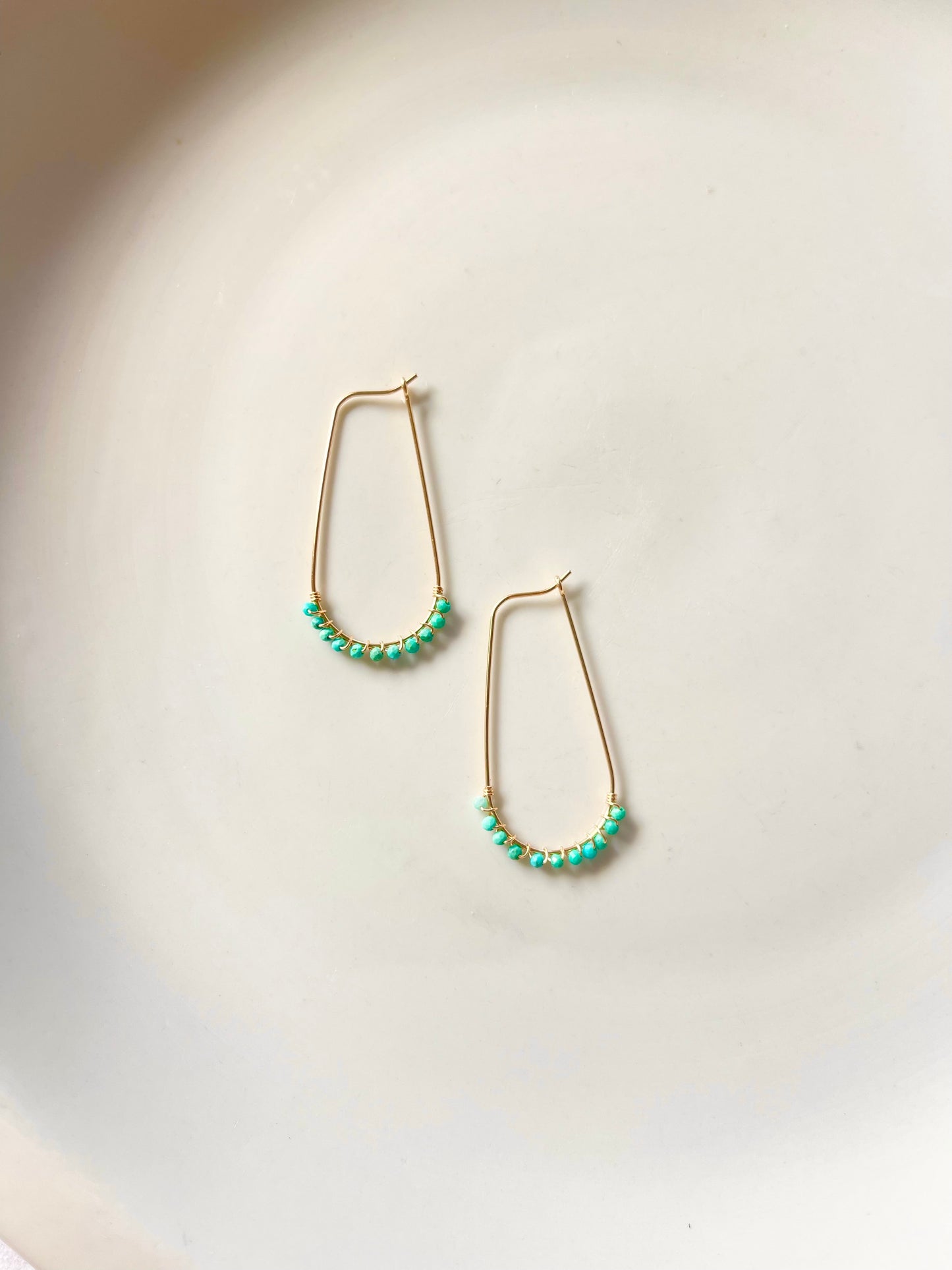 Turquoise wrapped hoops