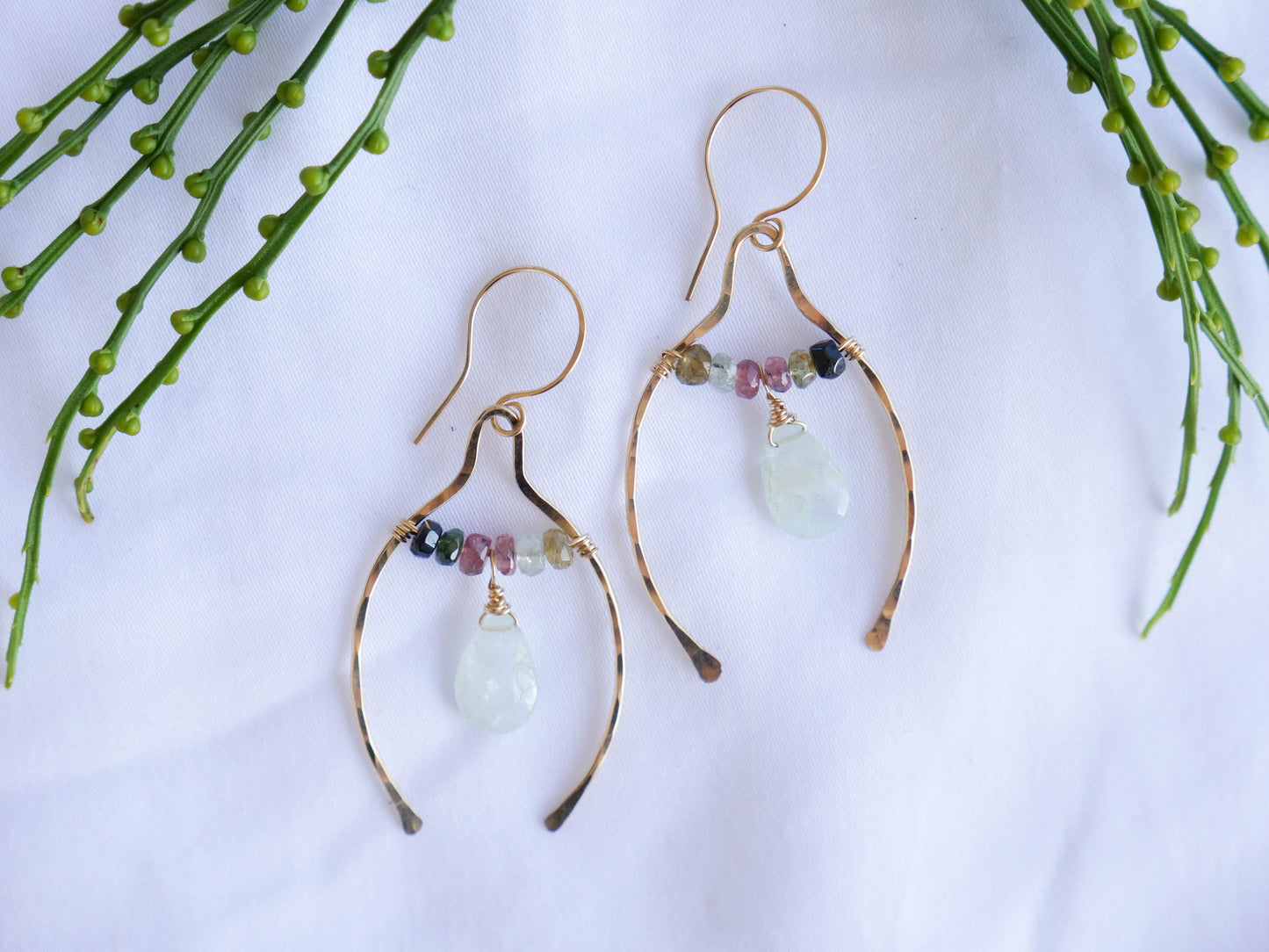 Open Tourmaline Hoops