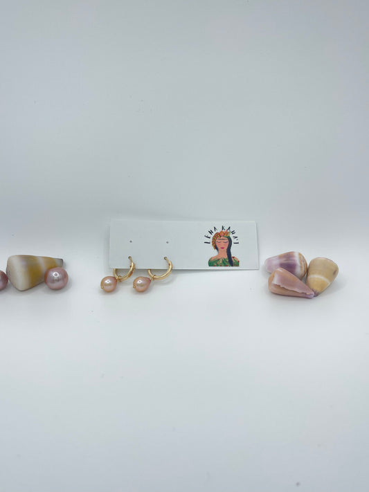 Pink Edison Huggie Hoops